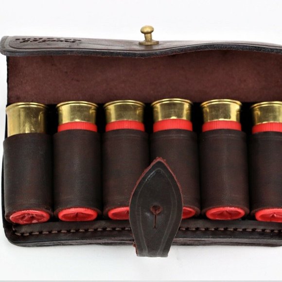 New Genuine Leather Shotgun Shell Ammunition Carrier Belt Slide 12 Gauge - Picture 1 of 12